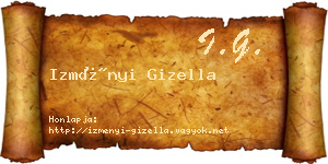 Izményi Gizella névjegykártya